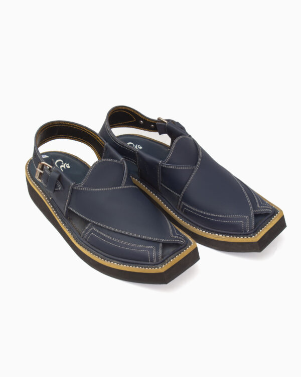 Matte Navy Kaptaan Chappal (CK-103) - Image 2