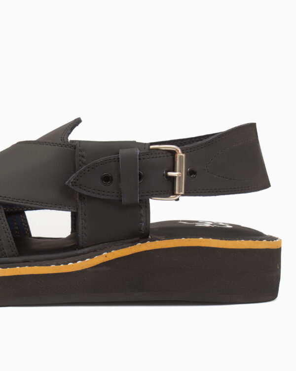 Matte Black Kaptaan Chappal (CK-102) - Image 3