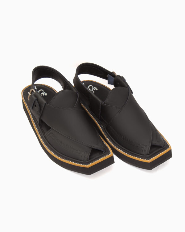 Matte Black Kaptaan Chappal (CK-102) - Image 4