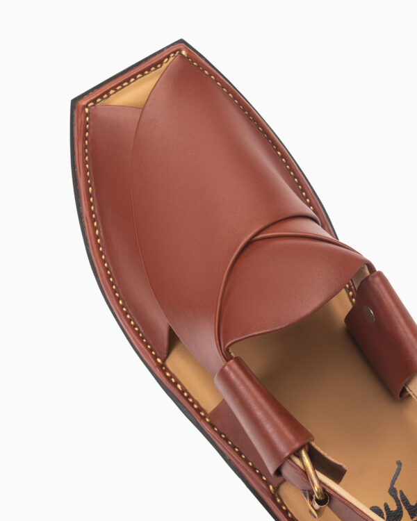 Burgundy Peshawari Chappal (CK-201) - Image 4