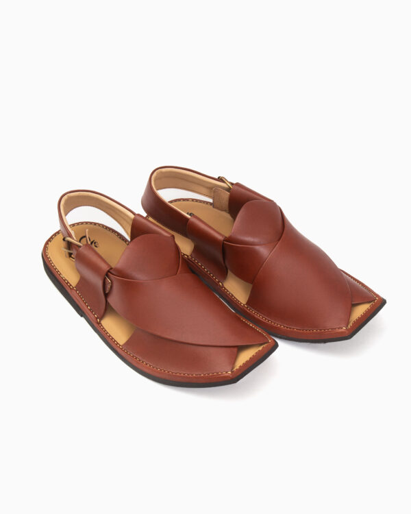 Burgundy Peshawari Chappal (CK-201) - Image 2