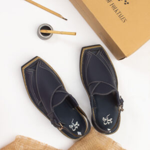 Matte Navy Kaptaan Chappal (CK-103)
